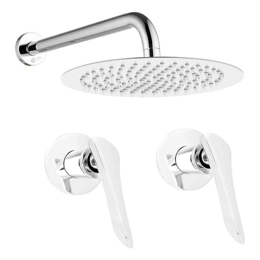 Kit Ducha 15cm Tubo + Mezclador Ducha + Manijas Wing