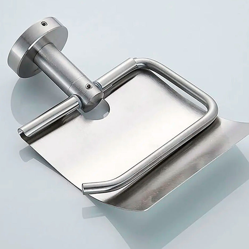 Porta Rollo Para Baño Metálico Satinado