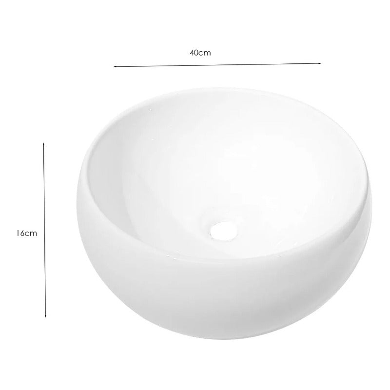 Lavamanos De Sobreponer En Ceramica Blanco 16*39cm