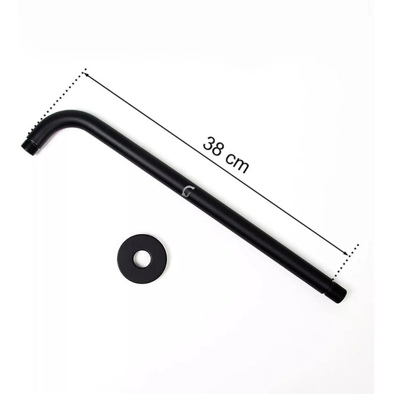 Regadera Para Ducha 25x25 Cm Color Negro Acabado Mate.