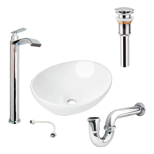 Combo Lavamanos Canoa+griferia Monocontrol+push+sifon Gf1