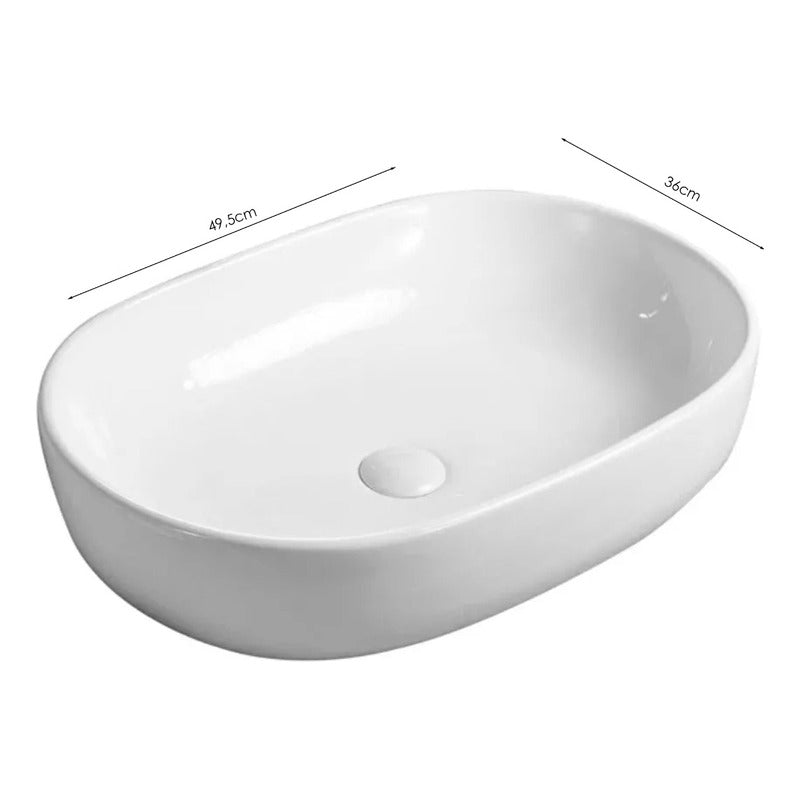 Lavamanos De Sobreponer Ceramica Blanco 49,5*36*13,5cm