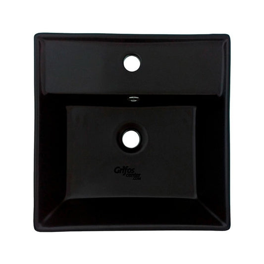 Lavamanos Cerámica Cuadrado Negro 38cm