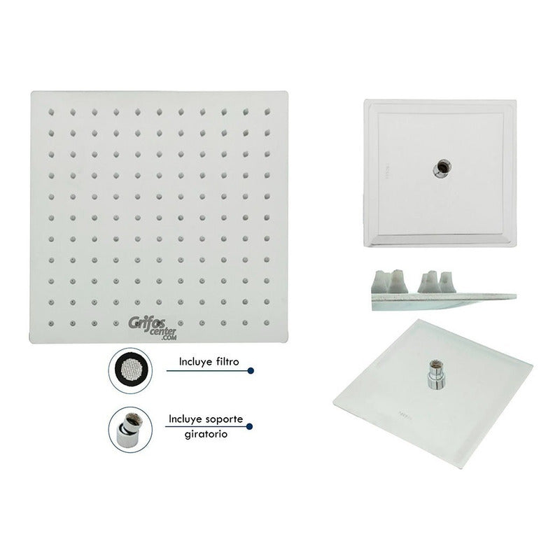 Ducha Cuadrada Acero 304 - 10 PuLG.