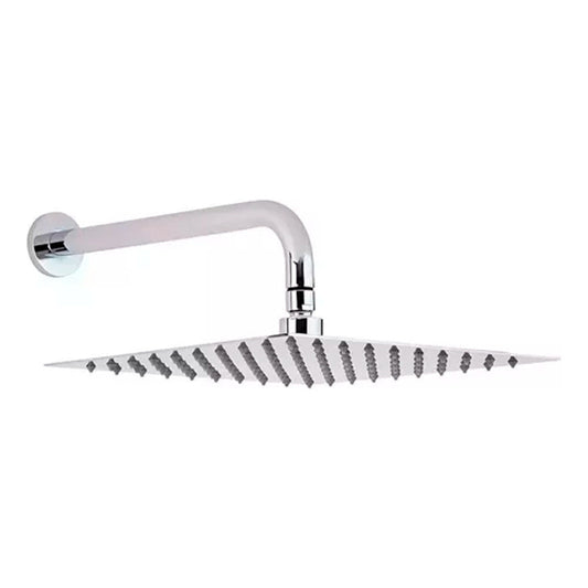 Regadera Ducha Cuadrada 40cm Plateada + Tubo