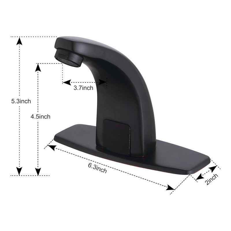 Grifería Llave Lavamanos Sensor Negro Mate