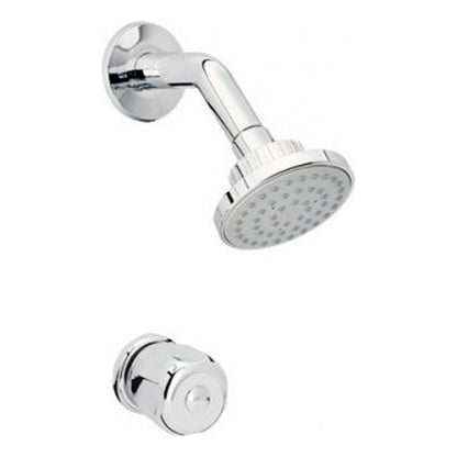 Kit De Ducha Redonda Cromada + Manija Artesa Grival