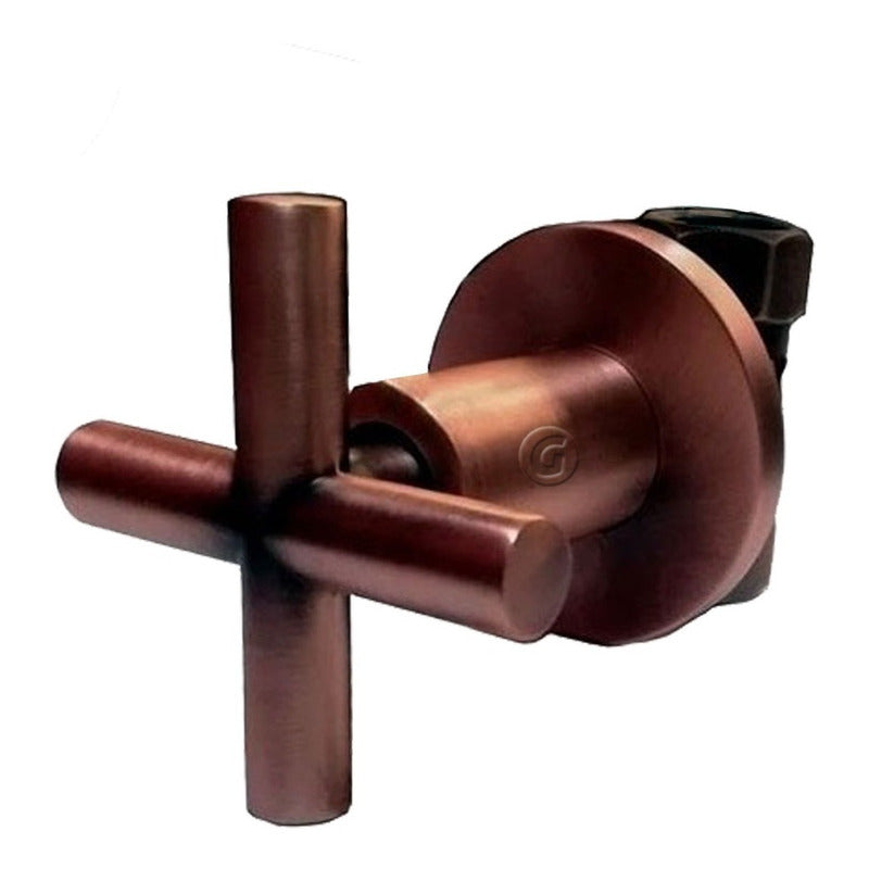 Ducha Circular30cm Con Tubo A Pared Con Registro Cobre Antig