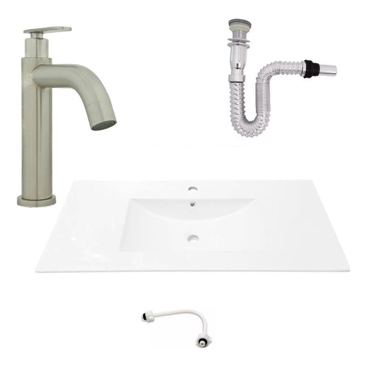 Kit Placa Lavam.101*46.5cm+griferia Agua Fria+push Flex.14