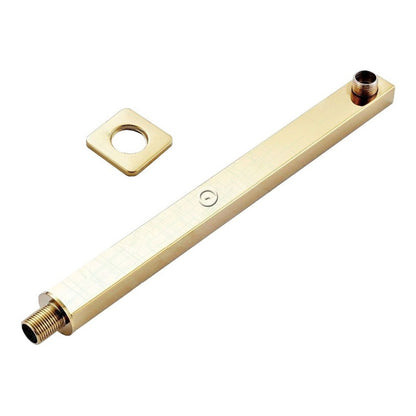Ducha Cuadrada 20cm Con Tubo Acabado Oro