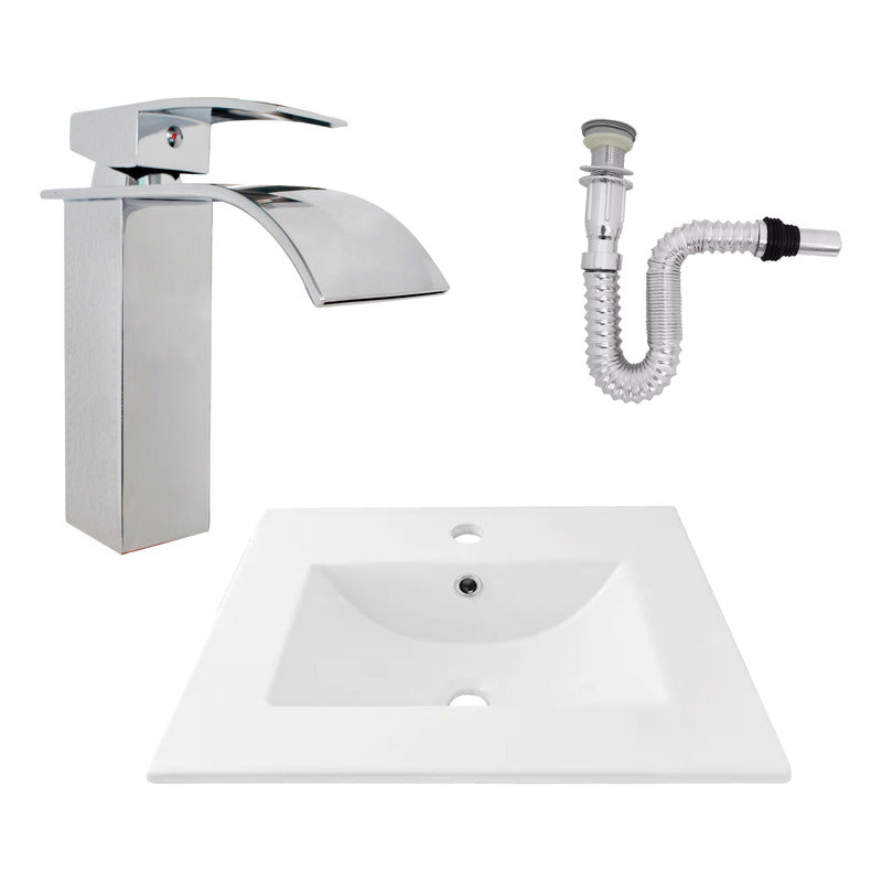 Kit Placa Lavamanos 51*40cm+griferia Monocontrol+push Flex22