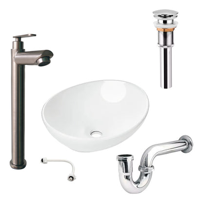 Combo Lavamanos Canoa+griferia Agua Fria+ Push Y Sifon Gf6