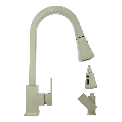 Griferia Lavaplatos Monocontrol Extraible Cuadrado Satin