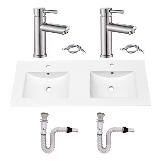 Kit Placa Doble Lavam.121*46.5cm+griferia Monoc+push Flex7