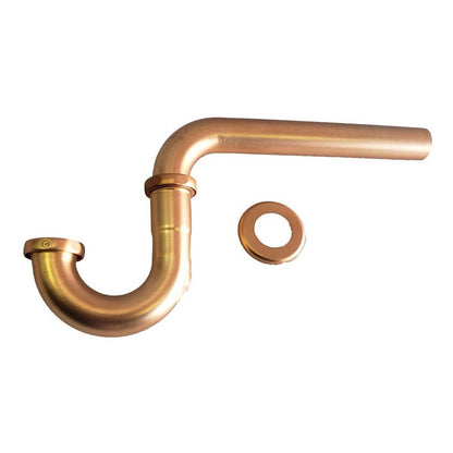 Kit Desague Push En Bronce + Sifón En Acero Oro Latón