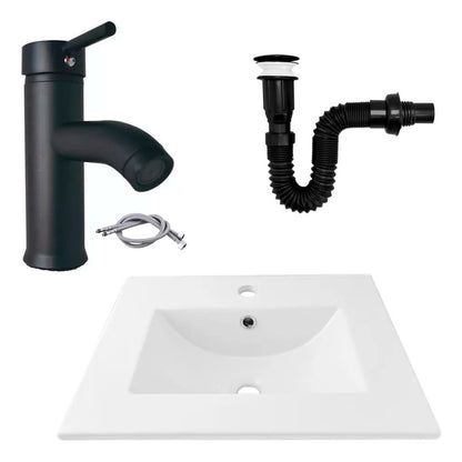 Kit Placa Lavamanos 51*40cm+griferia Monocontrol+push Negro5