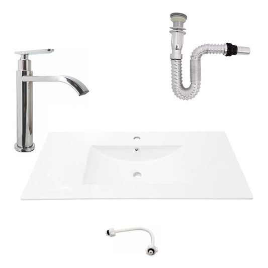 Kit Placa Lavamanos 101*46.5cm+griferia Agua Fria+push Flex1