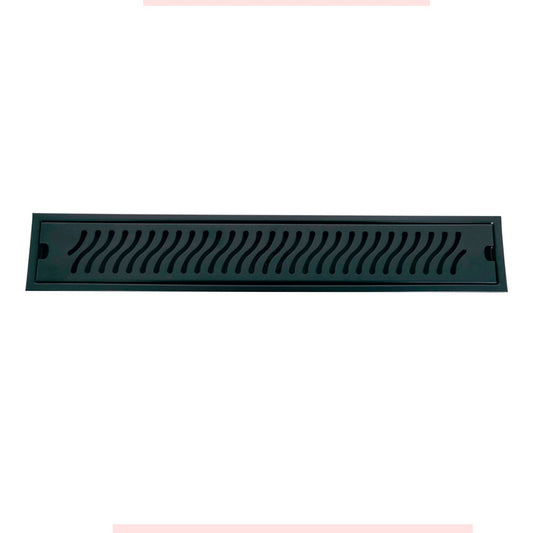 Rejilla De Piso Ranurada 60x10cm Negro Mate