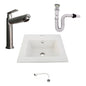 Kit Placa Lavamanos 41cm+griferia Agua Fria+push Flexible 10