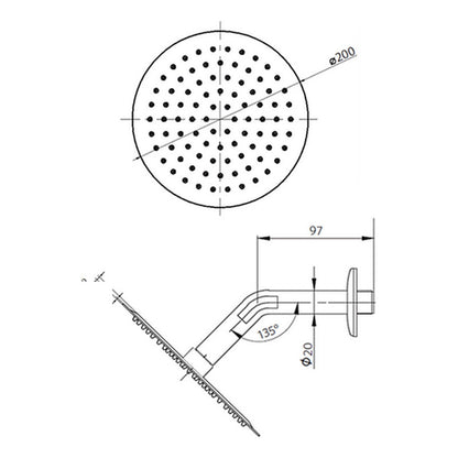 Regadera Ducha 8  Pulgadas Turia