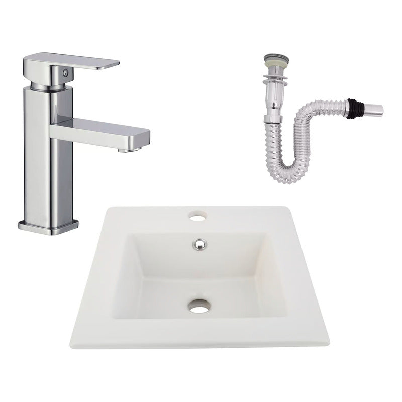 Kit Placa Lavamanos 41cm+griferia Monocontrol+push Flex27