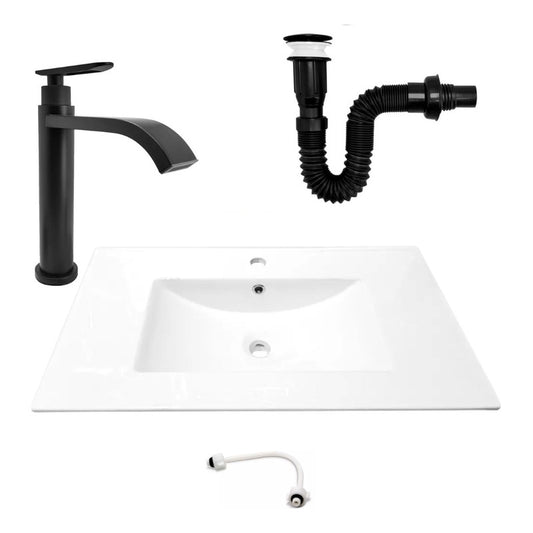 Combo Placa Lavamanos 81*46,5cm+grifo Agua Fria+push Negro1