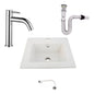 Kit Placa Lavamanos 41cm+griferia Agua Fria+push Flexible 13