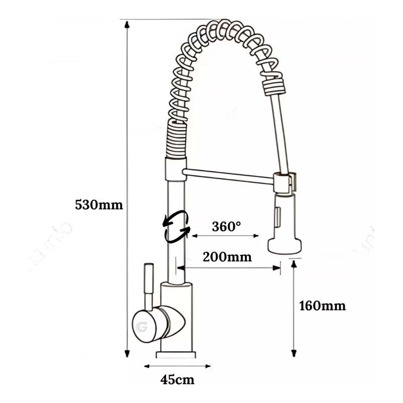 Mezclador Para Lavaplatos Monocontrol Industrial