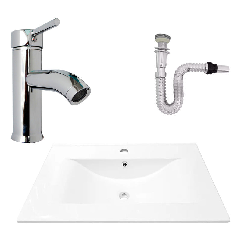 Kit Placa Lavam. 71*46.5cm+griferia Monocontrol+push Flex24
