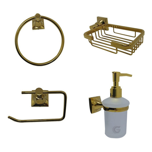 Juego De Accesorios Para Baño Oro Vintage X4 Piezas