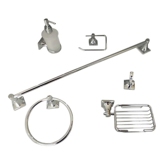 Accesorios Para Baño Cromado Capadocia X 6 Piezas