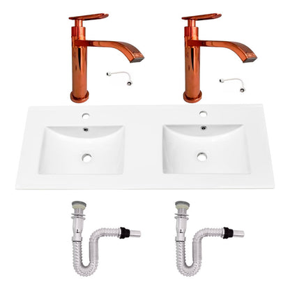 Kit Placa Doble Lavam.121*46.5cm+griferia Ag.fria+push Flex4