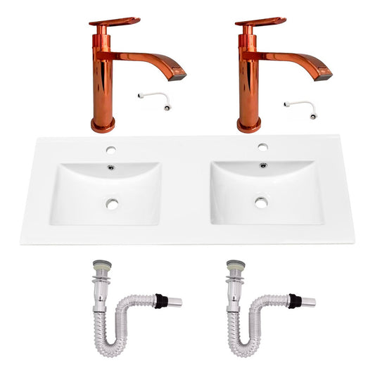 Kit Placa Doble Lavam.121*46.5cm+griferia Ag.fria+push Flex4