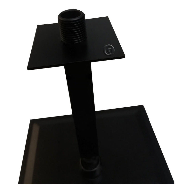 Regadera Negra Cuadrada Acero Inoxidable 304 A Techo 30x30cm