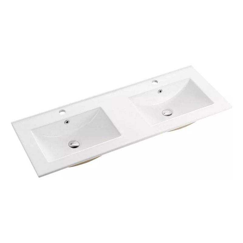 Placa Lavamanos Blanco Doble Poceta 121x46.5x17.5cm