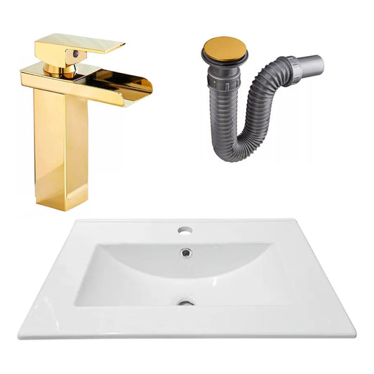 Combo Placa Lavamanos 61*46,5cm+grifo Monocontrol+push Oro6
