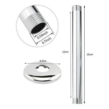 Brazo A Techo De Ducha Redondo 25cm Metal Cromo Brillante