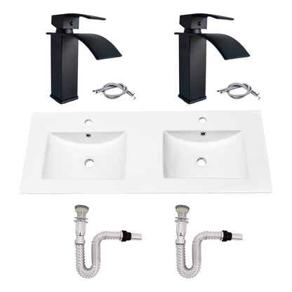 Kit Placa Doble Lavam.121*46.5cm+griferia Monoc+push Flex23