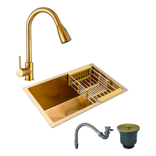 Combo Lavaplatos 51*45cm+griferia Lvp Oro Extraible Brillant