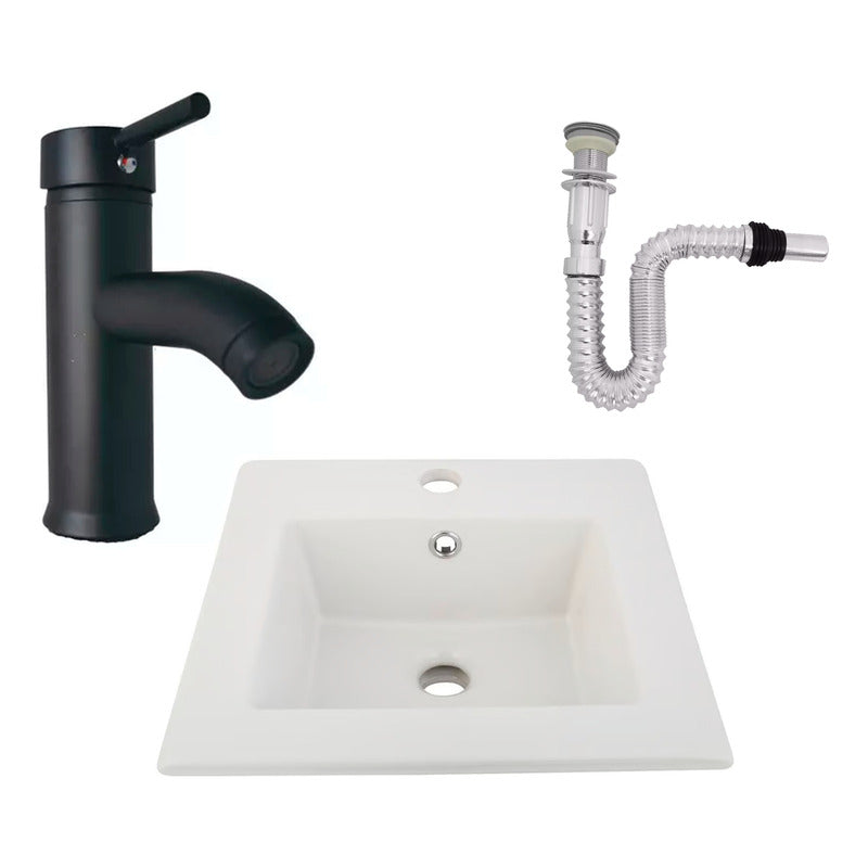 Kit Placa Lavamanos 41cm+griferia Monocontrol+push Flex25