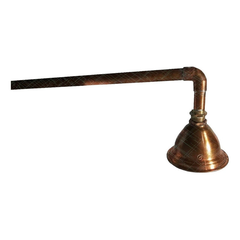 Ducha Circular 9.5cm En Cobre Con Tubo A Pared