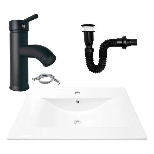 Combo Placa Lavamanos 71*46,5cm+grif.monocontrol+push Negro5