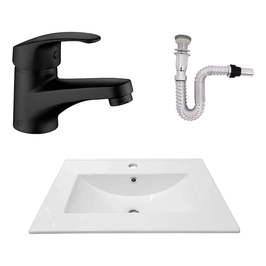 Kit Placa Lavamanos 61*40cm+griferia Monocontrol+push Flex29
