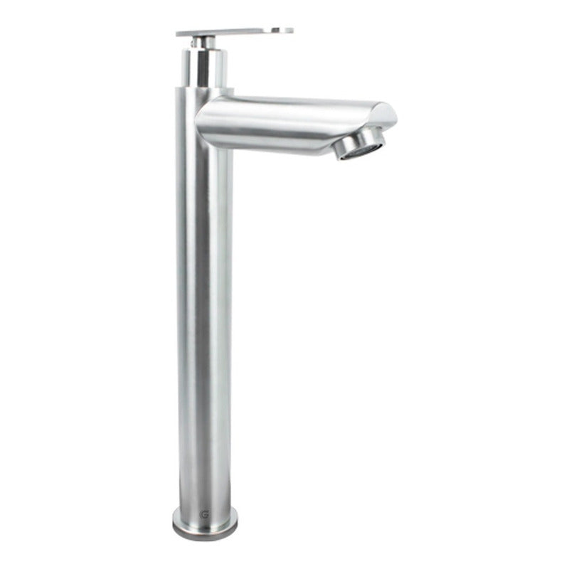 Llave Lavamanos Alta Acero Inoxidable Agua Fria