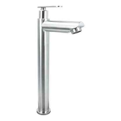 Llave Lavamanos Alta Acero Inoxidable Agua Fria