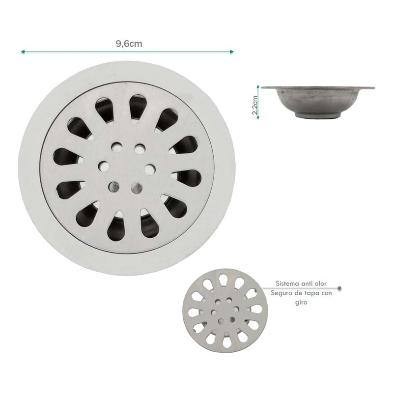 Rejilla Redonda Tipo Manzana En Acero