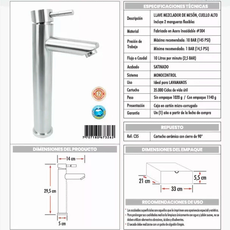 Combo Lavamanos Canoa+griferia Monocontrol+push+sifon Gf11