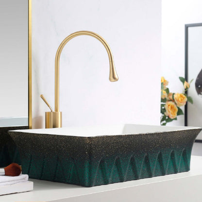 Lavamanos Rectangular De Sobreponer Azul/negro