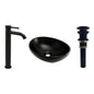 Combo De Lavamanos Negro+griferia Agua Fria+desague De Push