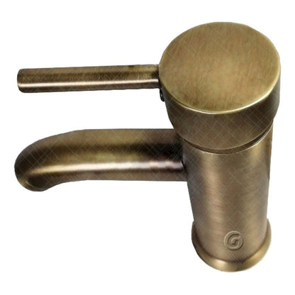Griferia Tubular Baja Cuello Curvo Monocontrol Bronceantiguo